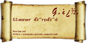 Glasner Árpád névjegykártya